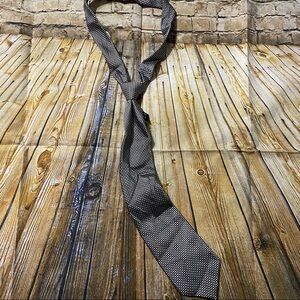 Bruno Piattelli Mens Black Silver Pure Silk Plaid Neck Tie